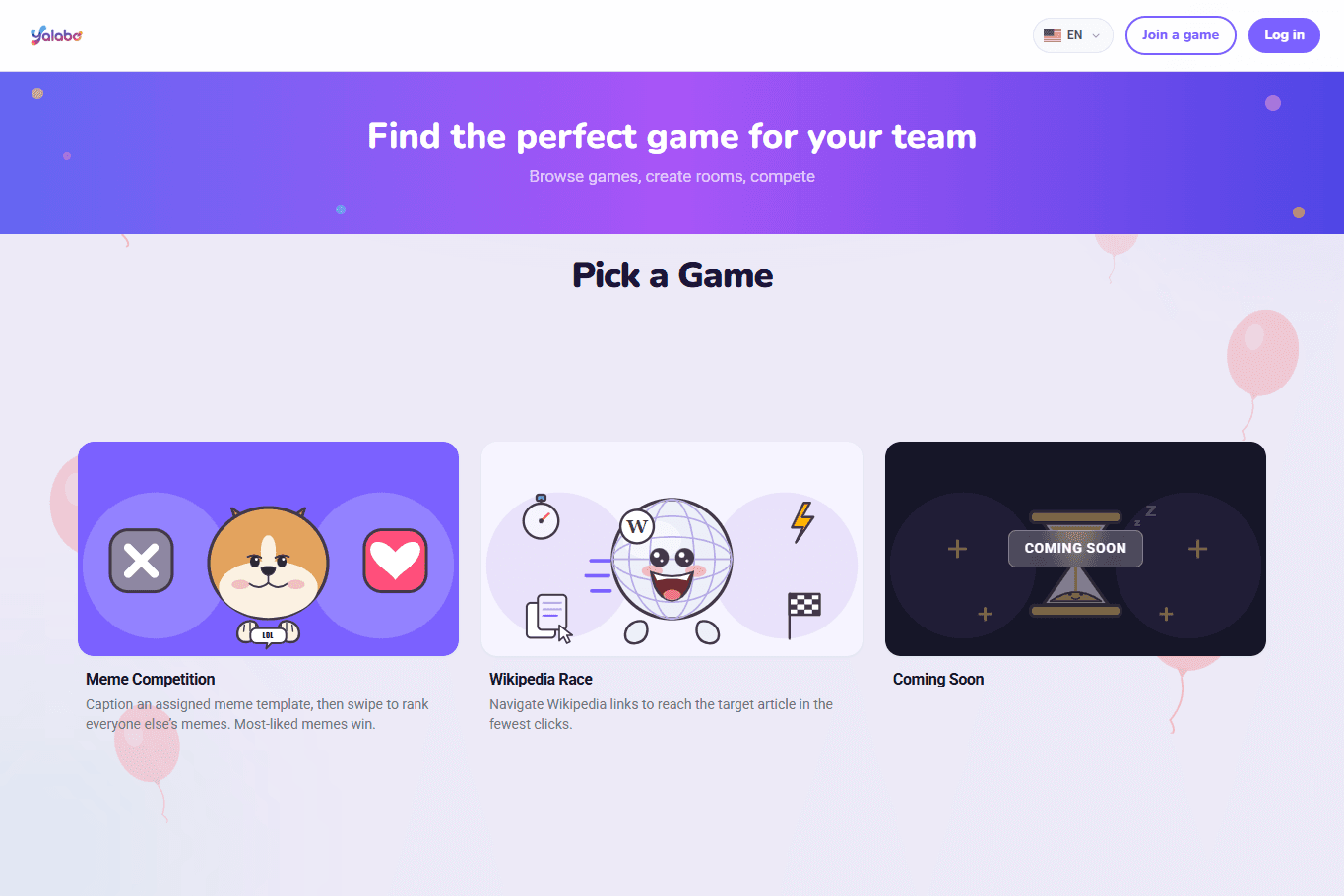 Choosing Wikipedia Race from the yalabo game menu