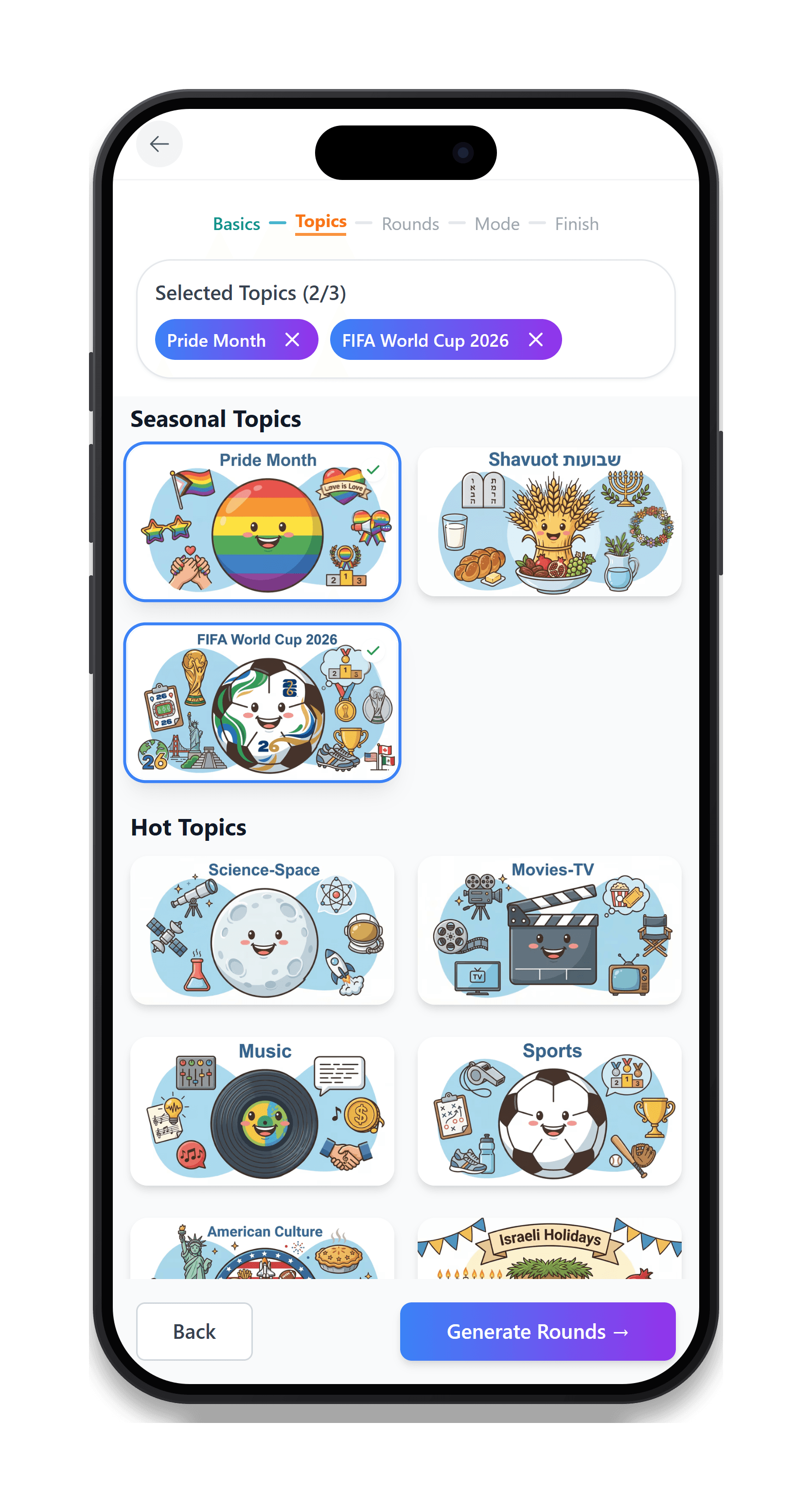 yalabo — Pick a topic & words