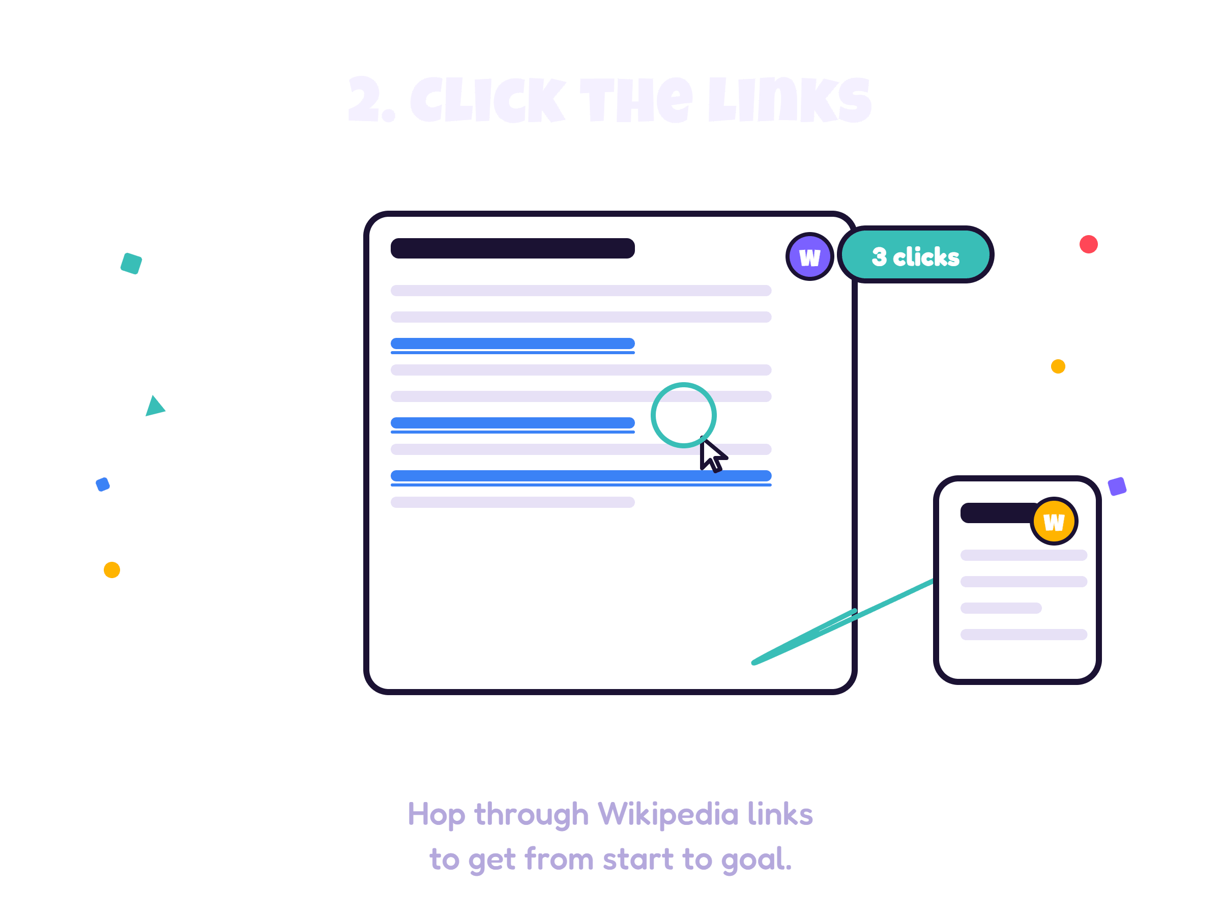 Click the links between articles